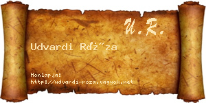 Udvardi Róza névjegykártya